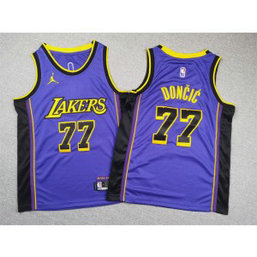 NBA Lakers 77 Luka Don?i? Purple Jordan Youth Jersey NBA Lakers 77 Luka Don?i? Purple Jordan Youth Jersey