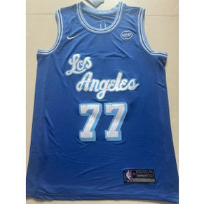 NBA Lakers 77 Luka Doncic Blue Nike Men Jersey NBA Lakers 77 Luka Doncic Blue Nike Men Jersey