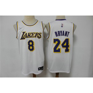 NBA Lakers 8 & 24 Bryant White 75th Anniversary Men Jersey NBA Lakers 8 & 24 Bryant White 75th Anniversary Men Jersey