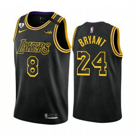 NBA Lakers 8 & 24 Kobe Bryant With Gigi Patch Black Men Jersey NBA Lakers 8 & 24 Kobe Bryant With Gigi Patch Black Men Jersey