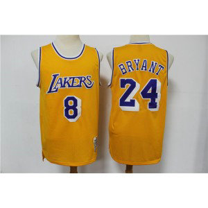 NBA Lakers 8 & 24 Kobe Bryant Yellow 2020 Hardwood Classics Men ersey NBA Lakers 8 & 24 Kobe Bryant Yellow 2020 Hardwood Classics Men ersey