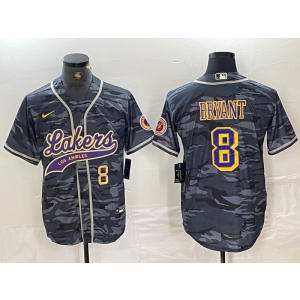 NBA Lakers 8 Kobe Bryant Black Camo Vapor Baseball Limited Men Jersey