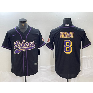 NBA Lakers 8 Kobe Bryant Black Vapor Baseball Limited Men Jersey