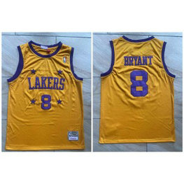 NBA Lakers 8 Kobe Bryant Throwback Gold Yellow Men Jersey NBA Lakers 8 Kobe Bryant Throwback Gold Yellow Men Jersey