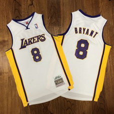 NBA Lakers 8 Kobe Bryant White Classics Men Jersey NBA Lakers 8 Kobe Bryant White Classics Men Jersey