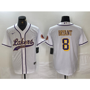 NBA Lakers 8 Kobe Bryant White Vapor Baseball Limited Men Jersey NBA Lakers 8 Kobe Bryant White Vapor Baseball Limited Men Jersey
