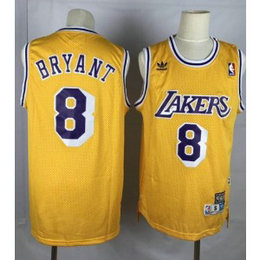 NBA Lakers 8 Kobe Bryant Yellow Hardwood Classics Men Jersey NBA Lakers 8 Kobe Bryant Yellow Hardwood Classics Men Jersey