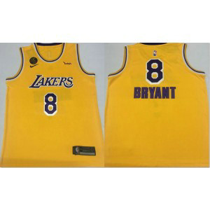 NBA Lakers 8 Kobe Bryant Yellow KB Patch Men Jersey NBA Lakers 8 Kobe Bryant Yellow KB Patch Men Jersey