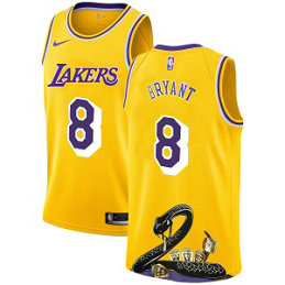 NBA Lakers 8 Kobe Bryant Yellow Nike R.I.P Fashion Men Jersey NBA Lakers 8 Kobe Bryant Yellow Nike R.I.P Fashion Men Jersey