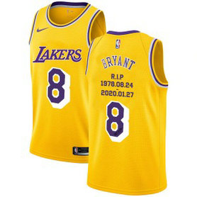 NBA Lakers 8 Kobe Bryant Yellow Nike R.I.P Men Jersey NBA Lakers 8 Kobe Bryant Yellow Nike R.I.P Men Jersey