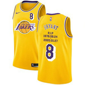 NBA Lakers 8 Kobe Bryant Yellow Nike R.I.P Swingman Men Jersey NBA Lakers 8 Kobe Bryant Yellow Nike R.I.P Swingman Men Jersey