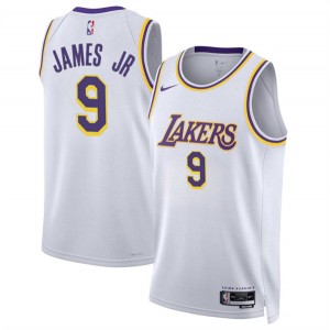 NBA Lakers 9 Bronny James Jr. White Nike Men Jersey NBA Lakers 9 Bronny James Jr. White Nike Men Jersey