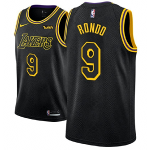 NBA Lakers 9 Rajon Rondo Black City Edition Men Jersey NBA Lakers 9 Rajon Rondo Black City Edition Men Jersey