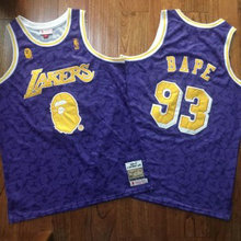 NBA Lakers 93 Bape Purple 1996-97 Hardwood Classics Men Jersey NBA Lakers 93 Bape Purple 1996-97 Hardwood Classics Men Jersey