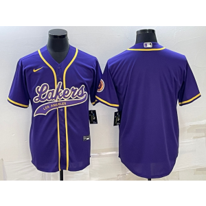 NBA Lakers Blank Purple Baseball Men Jersey NBA Lakers Blank Purple Baseball Men Jersey