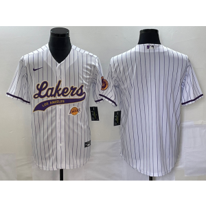 NBA Lakers Blank White Baseball Nike Men Jersey NBA Lakers Blank White Baseball Nike Men Jersey