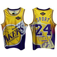 NBA Los Angeles Lakers 24 Kobe Bryant Yellow Print Men Jersey NBA Los Angeles Lakers 24 Kobe Bryant Yellow Print Men Jersey