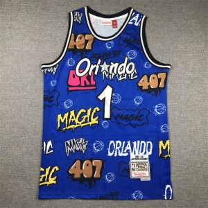 NBA Magic 1 McGrady Blue Throwback Men Jersey NBA Magic 1 McGrady Blue Throwback Men Jersey