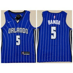 NBA Magic 5 Mohamed Bamba Blue Nike Men Jersey NBA Magic 5 Mohamed Bamba Blue Nike Men Jersey