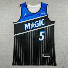 NBA Magic 5 Paolo Banchero Black City Jordan Men Jersey