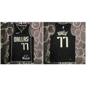 NBA Mavericks 77 Doncic Black Nike Men Jersey NBA Mavericks 77 Doncic Black Nike Men Jersey