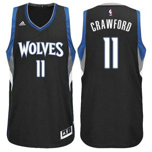 NBA Minnesota Timberwolves 11 Jamal Crawford Alternate Black New Swingman Men Jersey