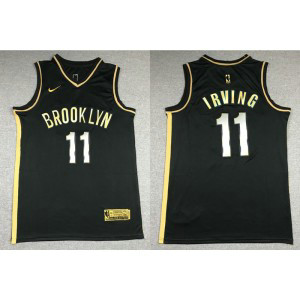 NBA Nets 11 Kyrie Irving Black Gold Men Jersey NBA Nets 11 Kyrie Irving Black Gold Men Jersey
