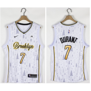 NBA Nets 7 Kevin Durant White Christmas Edition Nike Men Jersey NBA Nets 7 Kevin Durant White Christmas Edition Nike Men Jersey