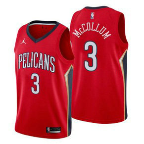 NBA New Orleans Pelicans 3 C.J. McCollum Red Men Jersey NBA New Orleans Pelicans 3 C.J. McCollum Red Men Jersey