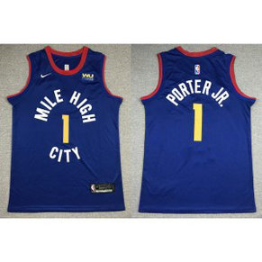 NBA Nuggets 1 Michael Porter Jr. Blue Men Jersey NBA Nuggets 1 Michael Porter Jr. Blue Men Jersey