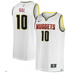 NBA Nuggets 10 Bol Bol White Nike Swingman Men Jersey NBA Nuggets 10 Bol Bol White Nike Swingman Men Jersey