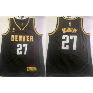 NBA Nuggets 27 Jamal Murray Black With NO.6 Patch Nike Men Jersey NBA Nuggets 27 Jamal Murray Black With NO.6 Patch Nike Men Jersey