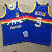 NBA Nuggets 3 Allen Iverson Blue 2006-07 Hardwood Classics Men Jersey NBA Nuggets 3 Allen Iverson Blue 2006-07 Hardwood Classics Men Jersey