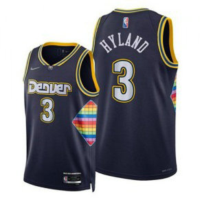 NBA Nuggets 3 Nah'Shon Hyland Navy 75th Anniversary City Nike Men Jersey NBA Nuggets 3 Nah'Shon Hyland Navy 75th Anniversary City Nike Men Jersey