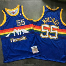 NBA Nuggets 55 Dikembe Mutombo Blue 1991-92 Hardwood Classics Men Jersey NBA Nuggets 55 Dikembe Mutombo Blue 1991-92 Hardwood Classics Men Jersey