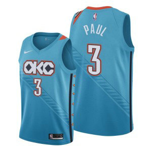 NBA Oklahoma City Thunder 3 Chris Paul Blue City Edition Nike Men Jersey NBA Oklahoma City Thunder 3 Chris Paul Blue City Edition Nike Men Jersey