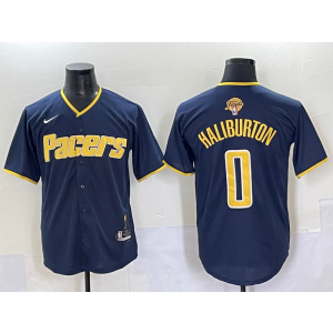 NBA Pacers 0 Haliburton Blue Finals Baseball Vapor Limited Men Jersey NBA Pacers 0 Haliburton Blue Finals Baseball Vapor Limited Men Jersey