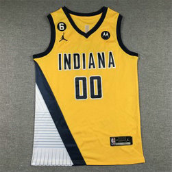 NBA Pacers 00 MATHURIN Yellow 2022-23 Jordan Men Jersey