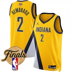 NBA Pacers 2 Andrew Nembhard Yellow 2025 Finals Statement Edition Nike Men Jersey NBA Pacers 2 Andrew Nembhard Yellow 2025 Finals Statement Edition Nike Men Jersey