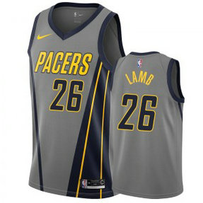 NBA Pacers 26 Jeremy Lamb Grey City Edition Nike Men Jersey