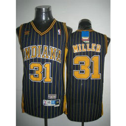 NBA Pacers 31 Reggie Miller Navy Blue Throwback Men Jersey