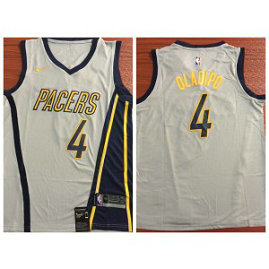 NBA Pacers 4 Victor Oladipo City Edition Nike Swingman Gray Men Jersey