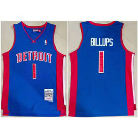 NBA Pistons 1 Chauncey Billups 2003-04 Blue Throwback Men Jersey NBA Pistons 1 Chauncey Billups 2003-04 Blue Throwback Men Jersey