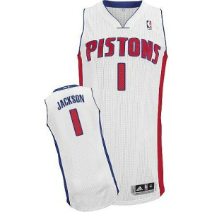 NBA Pistons 1 Reggie Jackson White Men Jersey NBA Pistons 1 Reggie Jackson White Men Jersey