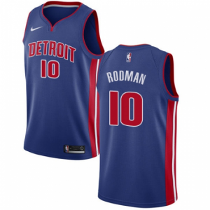 NBA Pistons 10 Dennis Rodman Detroit Blue Men Jersey NBA Pistons 10 Dennis Rodman Detroit Blue Men Jersey