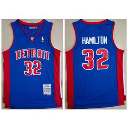 NBA Pistons 32 Richard Hamilton 2003-04 Blue Throwback Men Jersey NBA Pistons 32 Richard Hamilton 2003-04 Blue Throwback Men Jersey