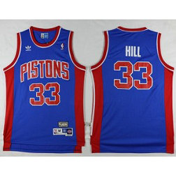 NBA Pistons 33 Grant Hill Blue Throwback Men Jersey NBA Pistons 33 Grant Hill Blue Throwback Men Jersey