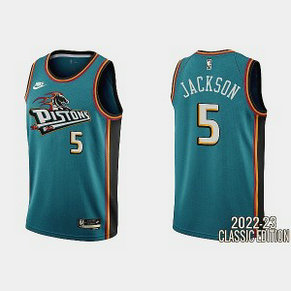 NBA Pistons 5 Jackson Blue 2022 New Nike Men Jersey NBA Pistons 5 Jackson Blue 2022 New Nike Men Jersey