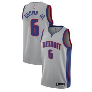 NBA Pistons 6 Bruce Brown Jr. Grey 2018 Draft Nike Men Jersey NBA Pistons 6 Bruce Brown Jr. Grey 2018 Draft Nike Men Jersey