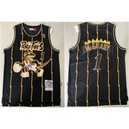 NBA Raptors 1 Tracy McGrady Black 1998-99 Hardwood Classics Mesh Men Jersey